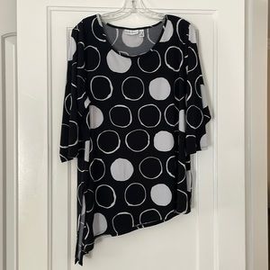 Susan Graver 1X Asymmetrical Blouse